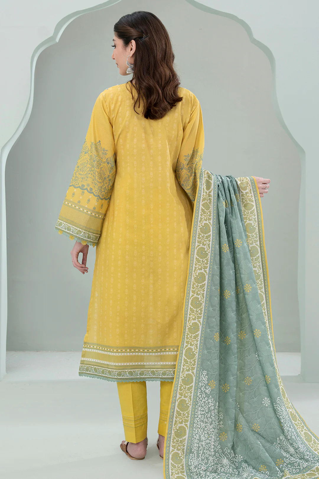 Embroidered Shirt Shalwar Dupatta - 0727 - Image 7