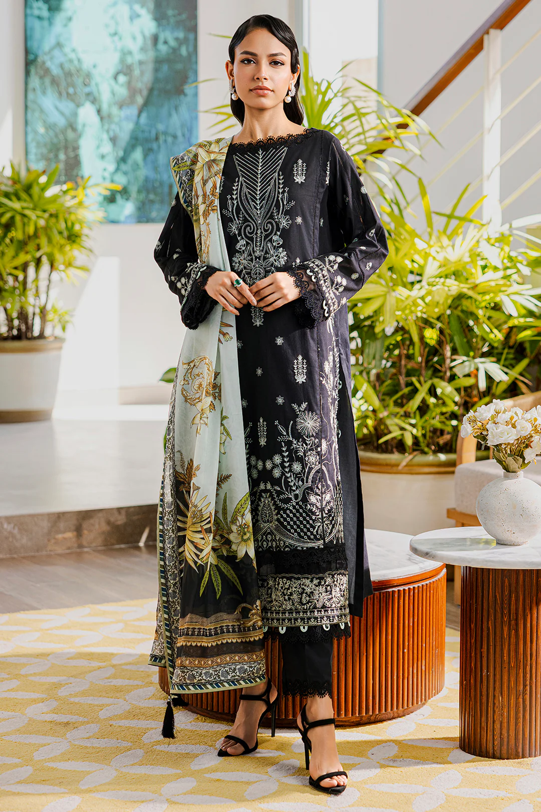 Embroidered Shirt Shalwar Dupatta - 0801 - Image 4
