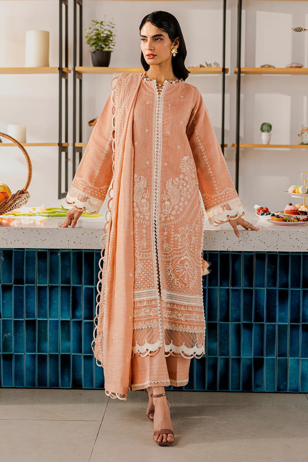 Embroidered Shirt Shalwar Dupatta - 0803 - Image 6