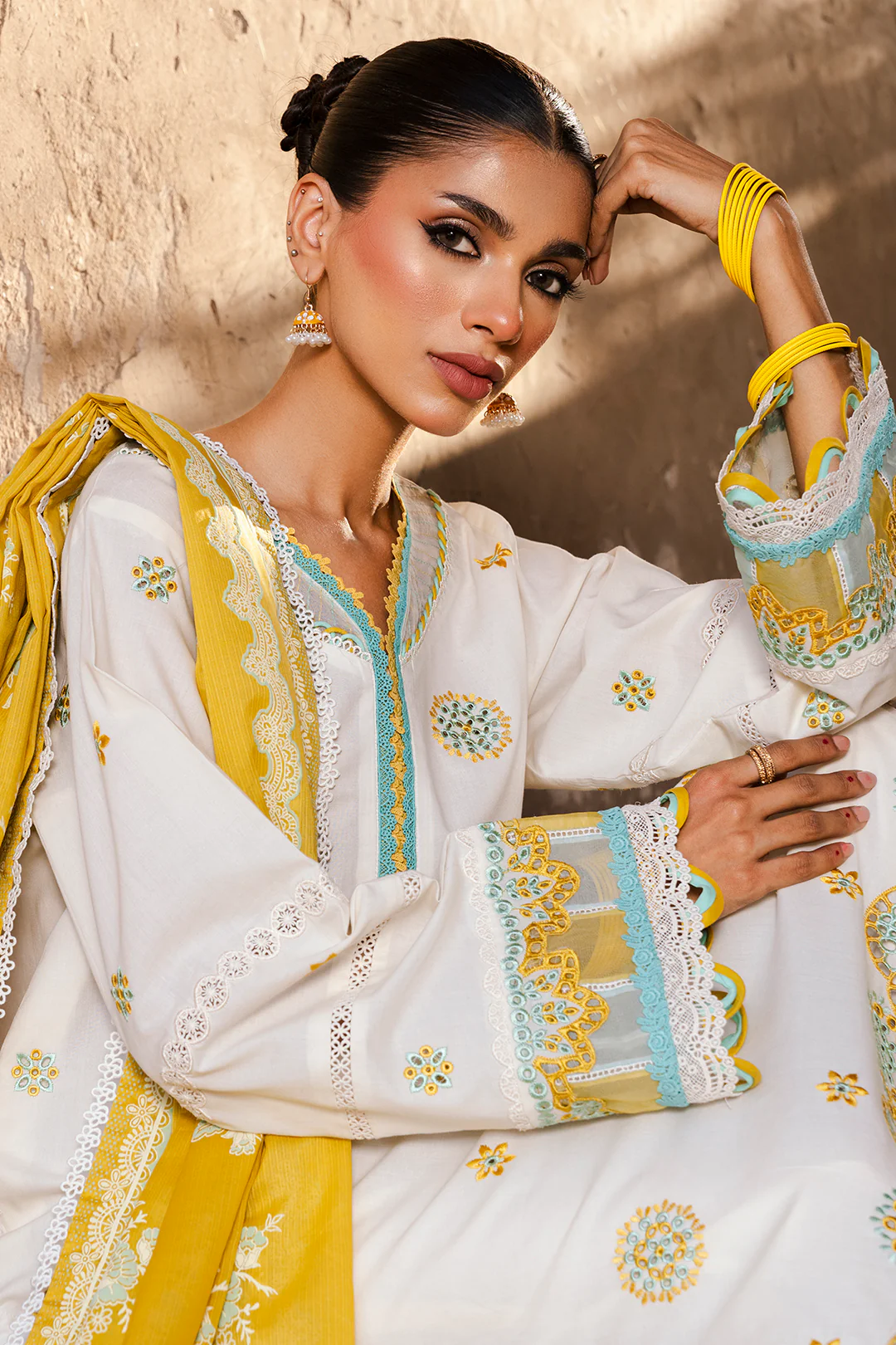 Embroidered Shirt Shalwar Dupatta - 0804 - Image 2