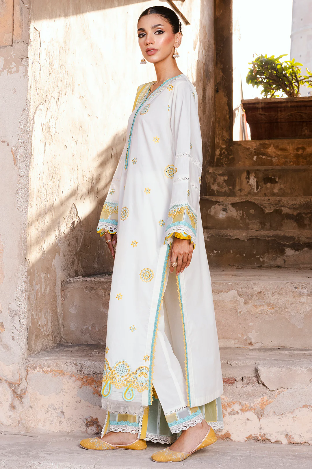Embroidered Shirt Shalwar Dupatta - 0804 - Image 5