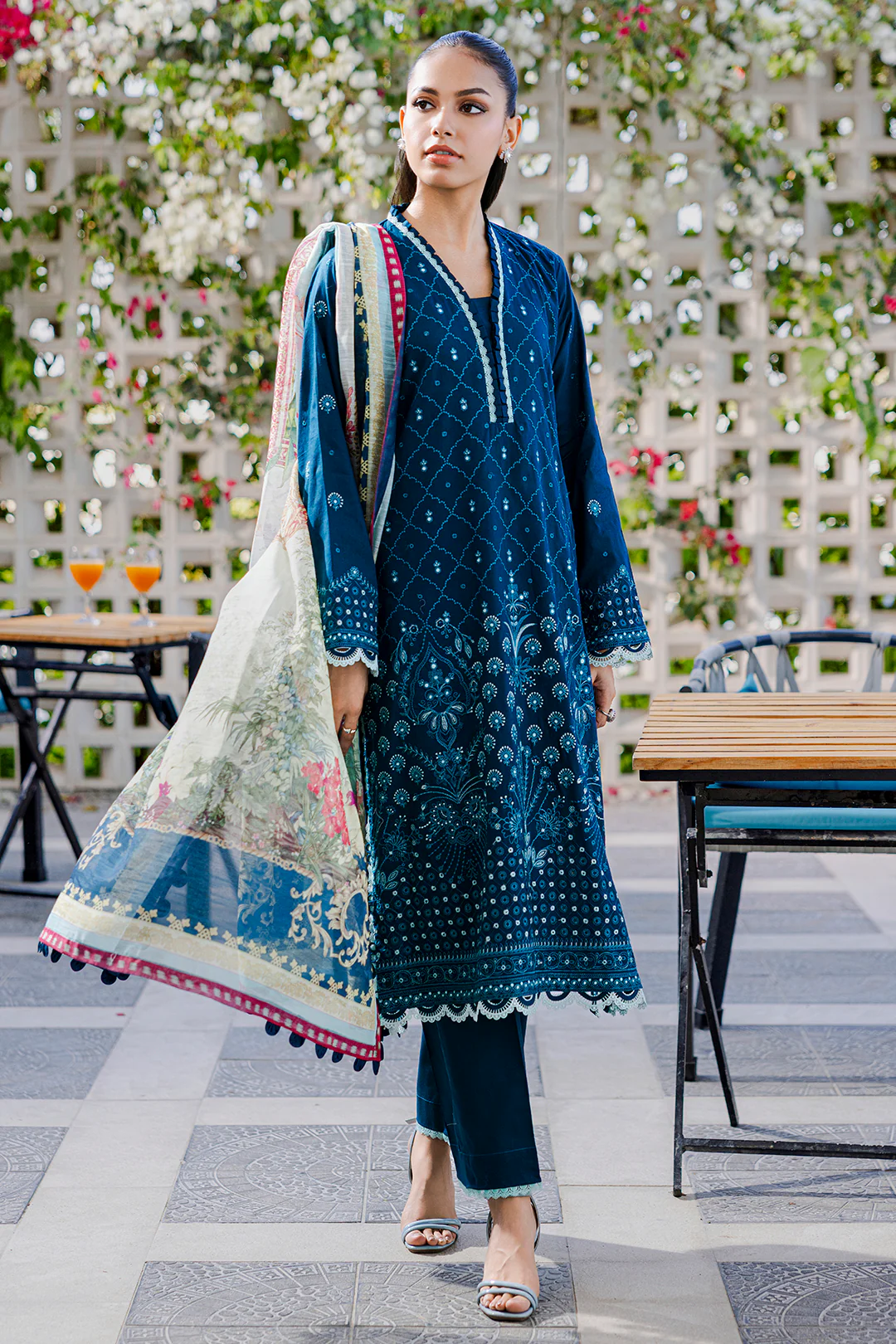 Embroidered Shirt Shalwar Dupatta - 0806 - Image 4