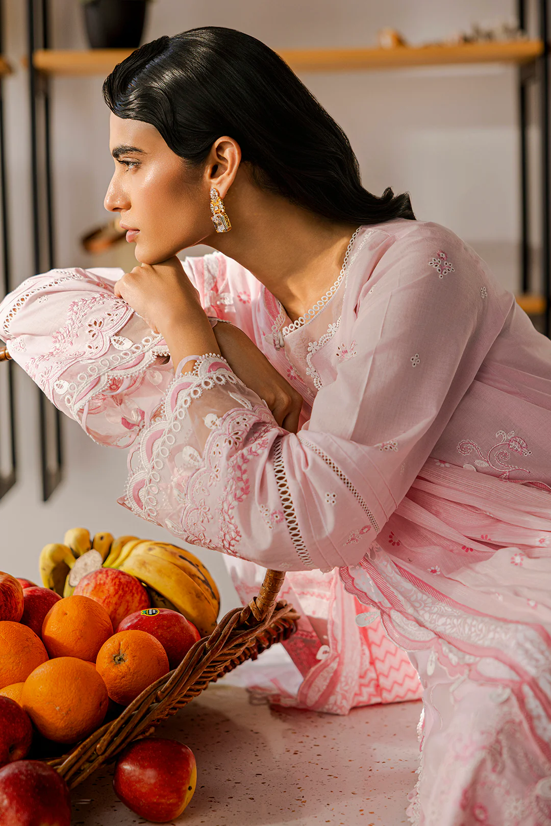 Embroidered Shirt Shalwar Dupatta - 0807 - Image 5