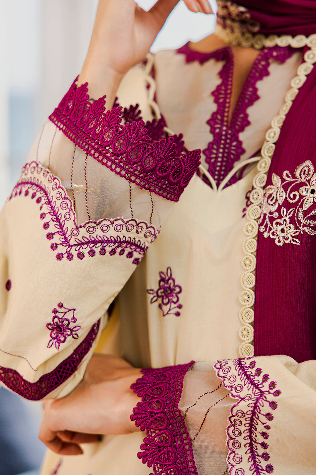 Embroidered Shirt Shalwar Dupatta - 0808 - Image 6