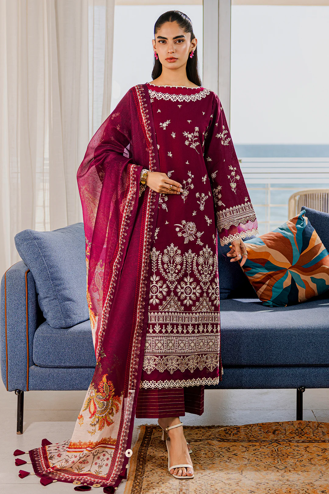 Embroidered Shirt Shalwar Dupatta - 0810