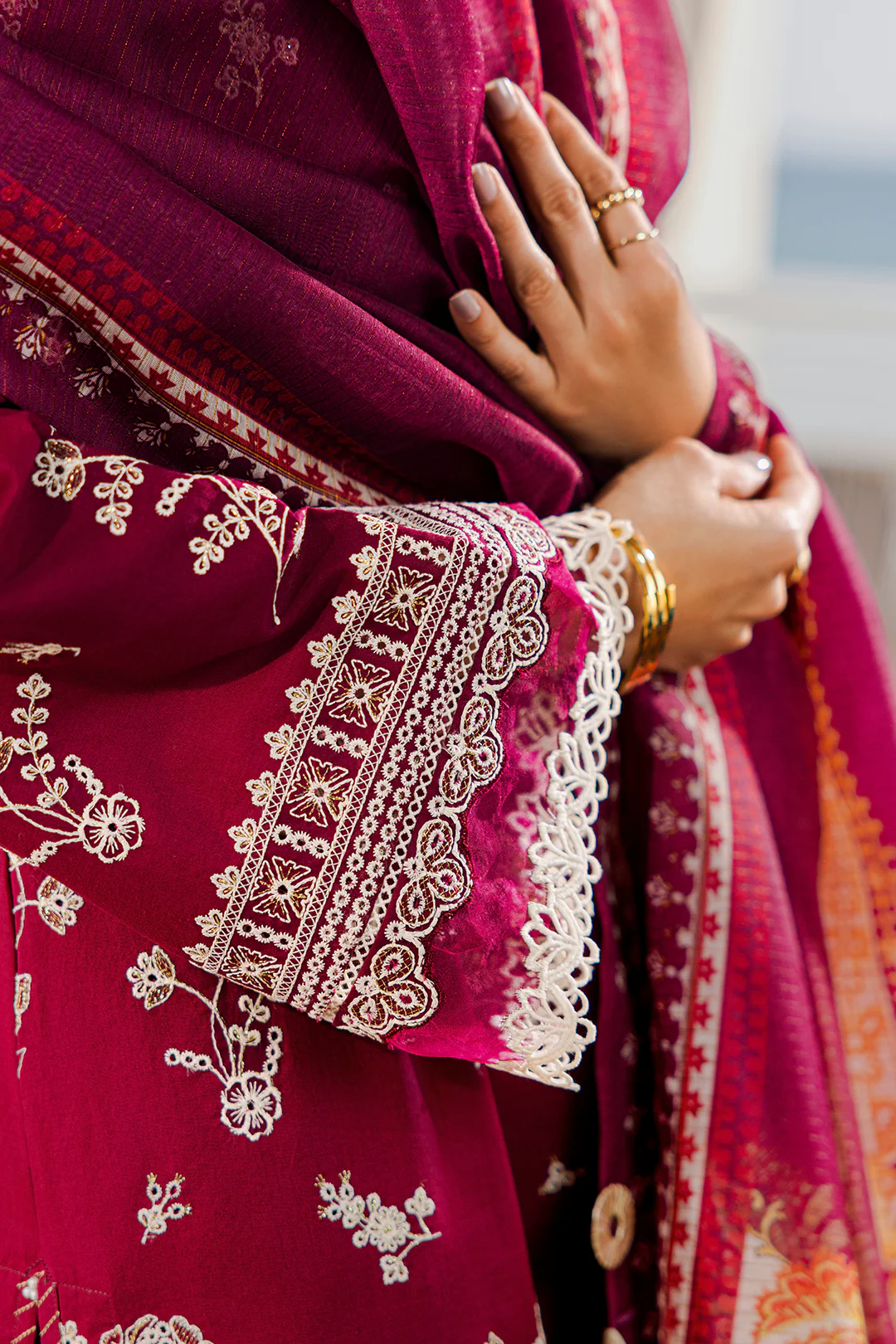 Embroidered Shirt Shalwar Dupatta - 0810 - Image 4