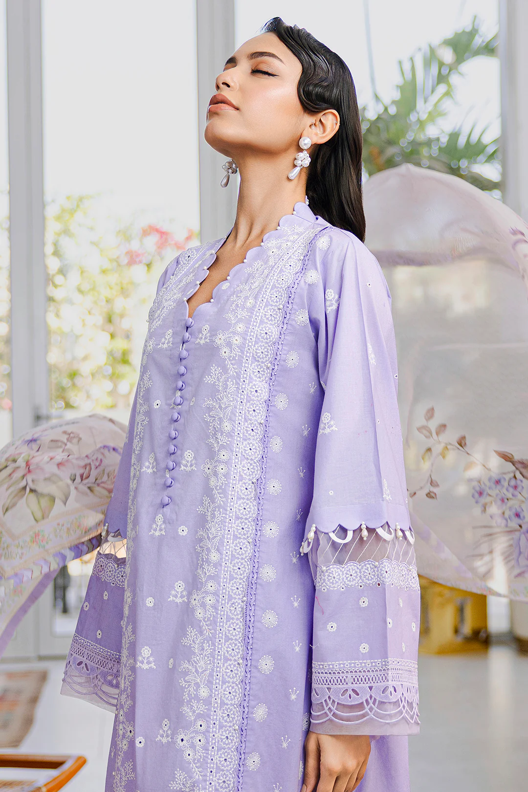 Embroidered Shirt Shalwar Dupatta - 0811 - Image 4