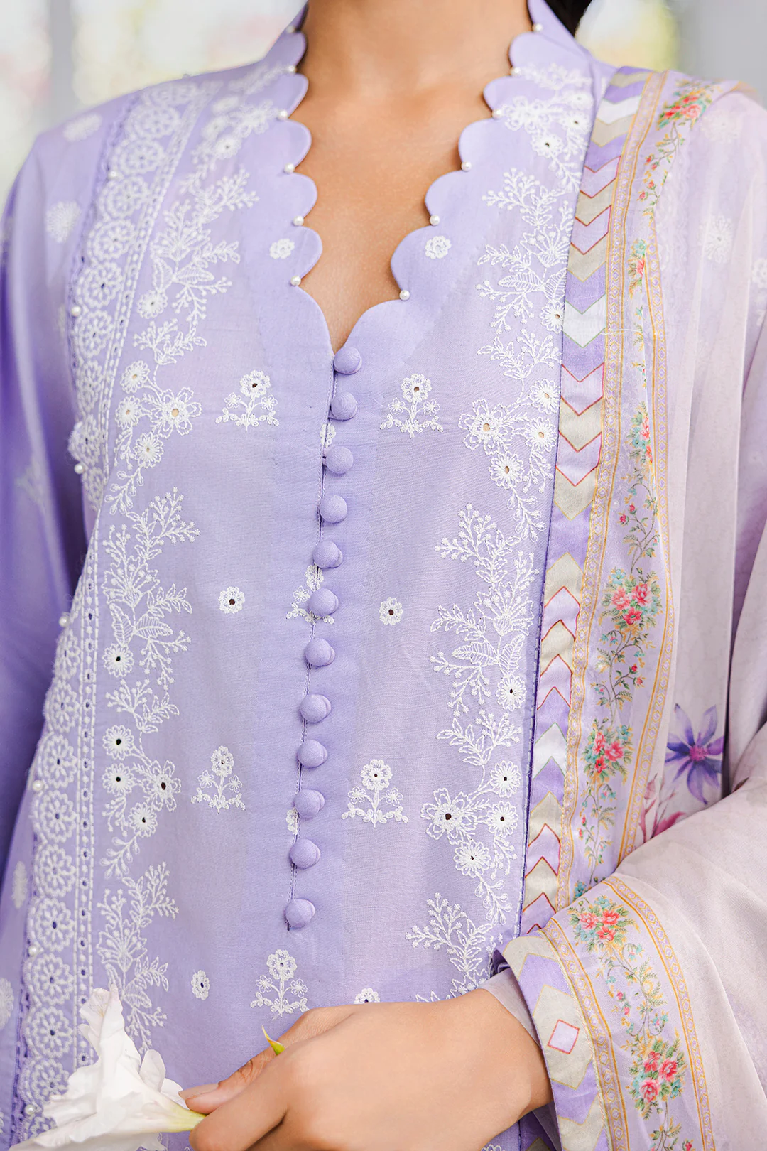 Embroidered Shirt Shalwar Dupatta - 0811 - Image 7