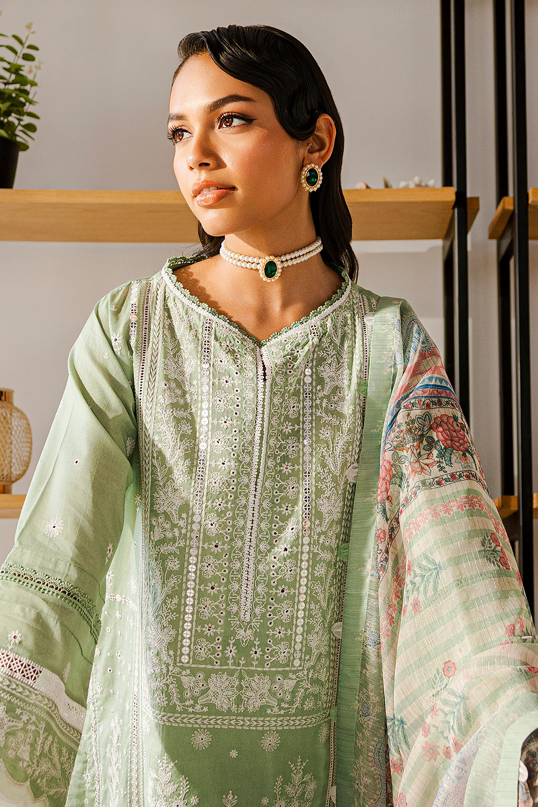 Embroidered Shirt Shalwar Dupatta - 0812 - Image 6