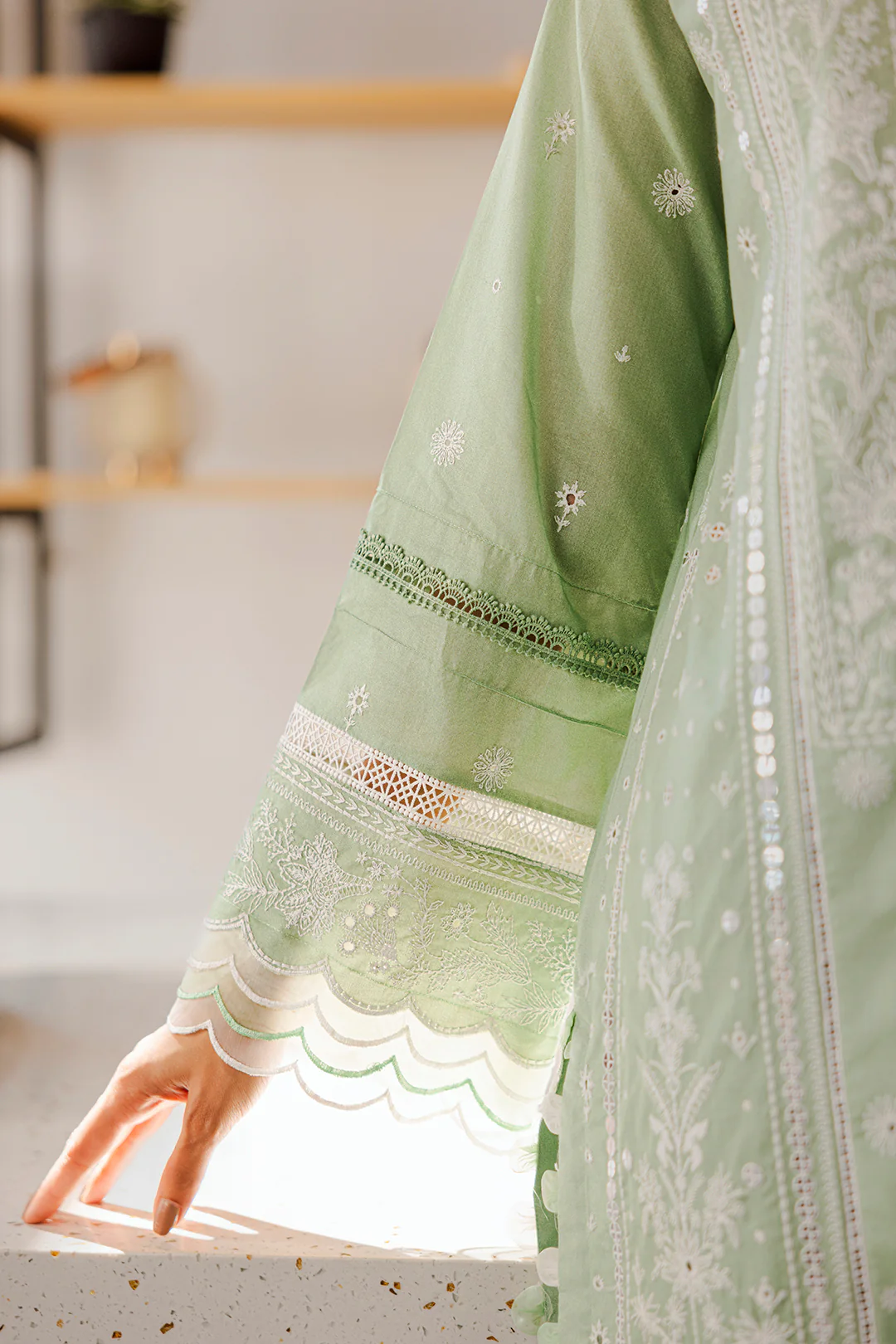 Embroidered Shirt Shalwar Dupatta - 0812 - Image 8