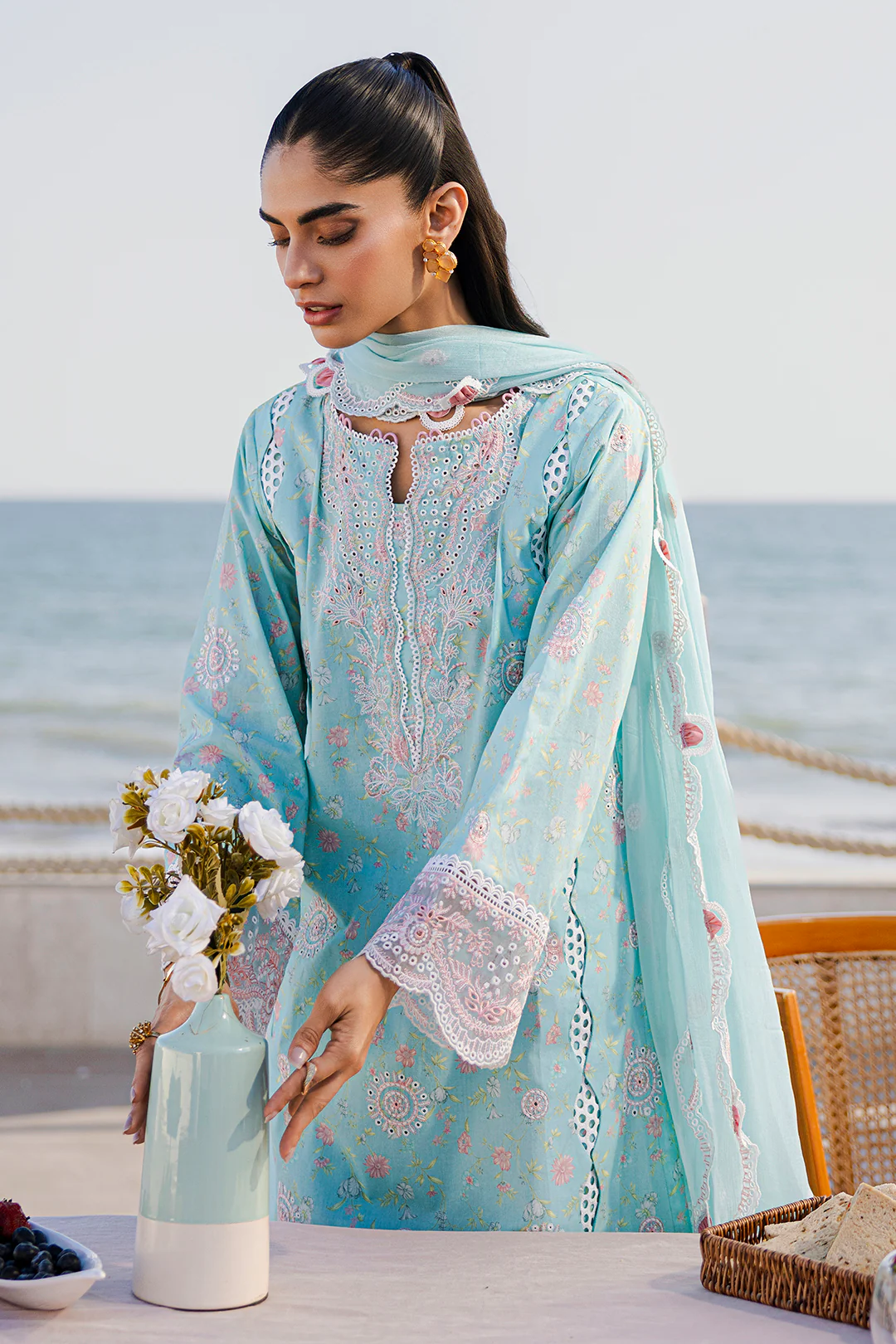 Embroidered Shirt Shalwar Dupatta - 0813 - Image 11