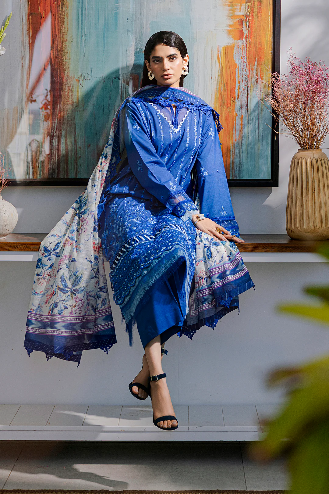 Embroidered Shirt Shalwar Dupatta - 0815 - Image 4
