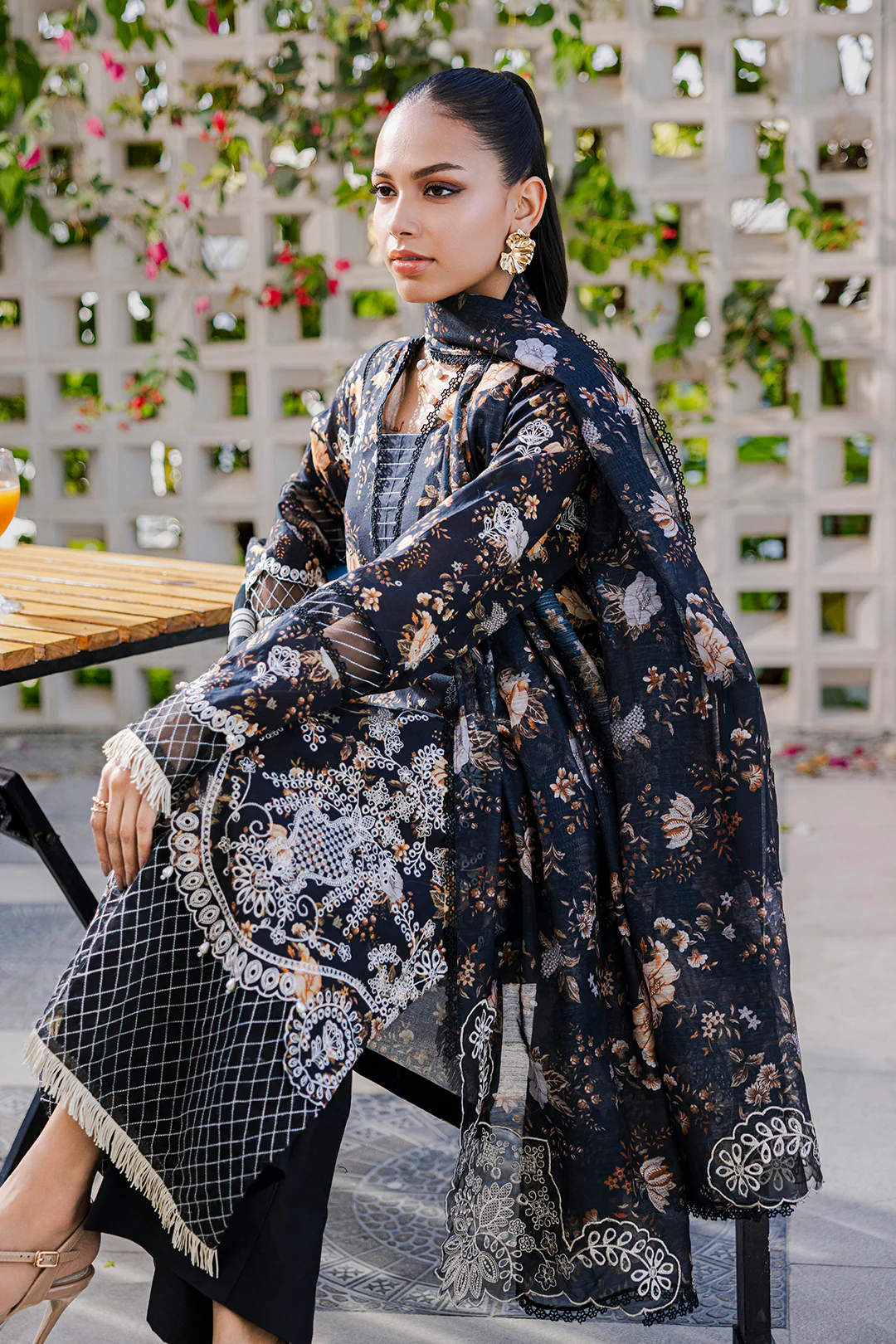 Embroidered Shirt Shalwar Dupatta - 0816 - Image 9