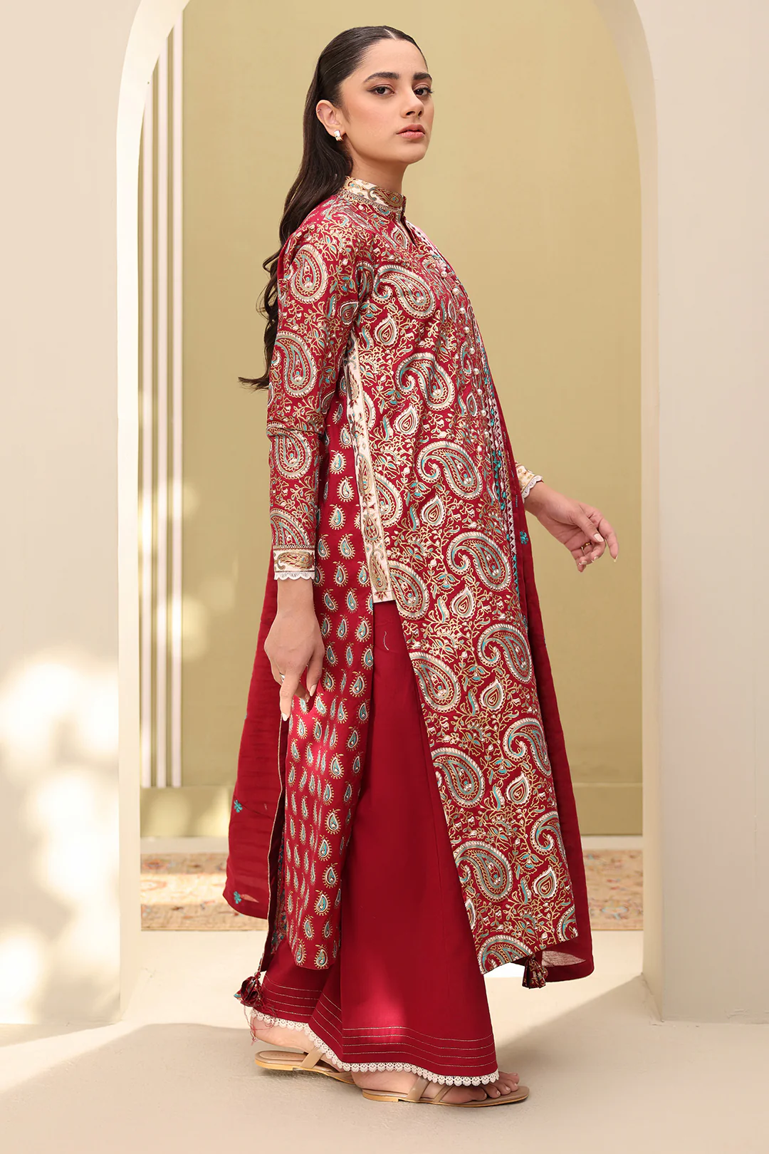 Embroidered Shirt Shalwar Dupatta - 0817 - Image 6