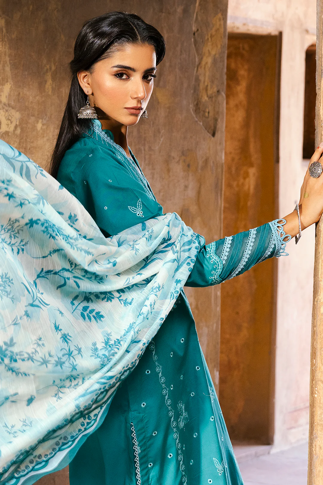 Embroidered Shirt Shalwar Dupatta - 0823 - Image 4