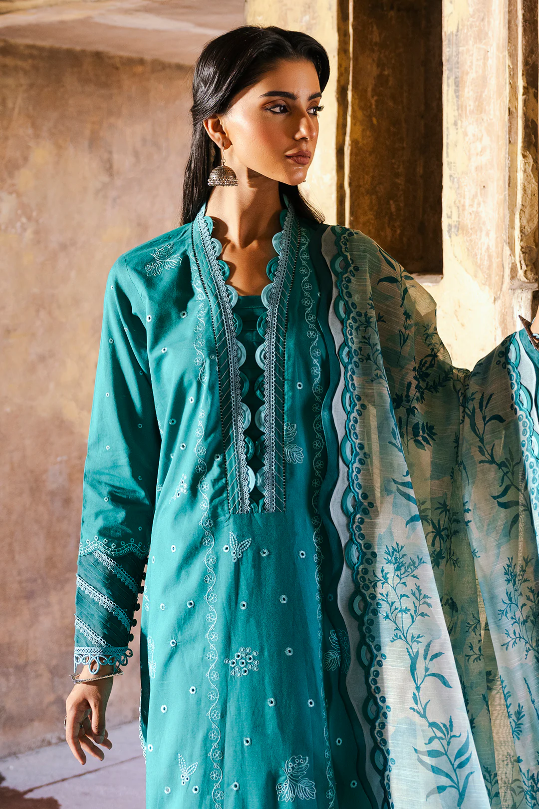 Embroidered Shirt Shalwar Dupatta - 0823 - Image 6