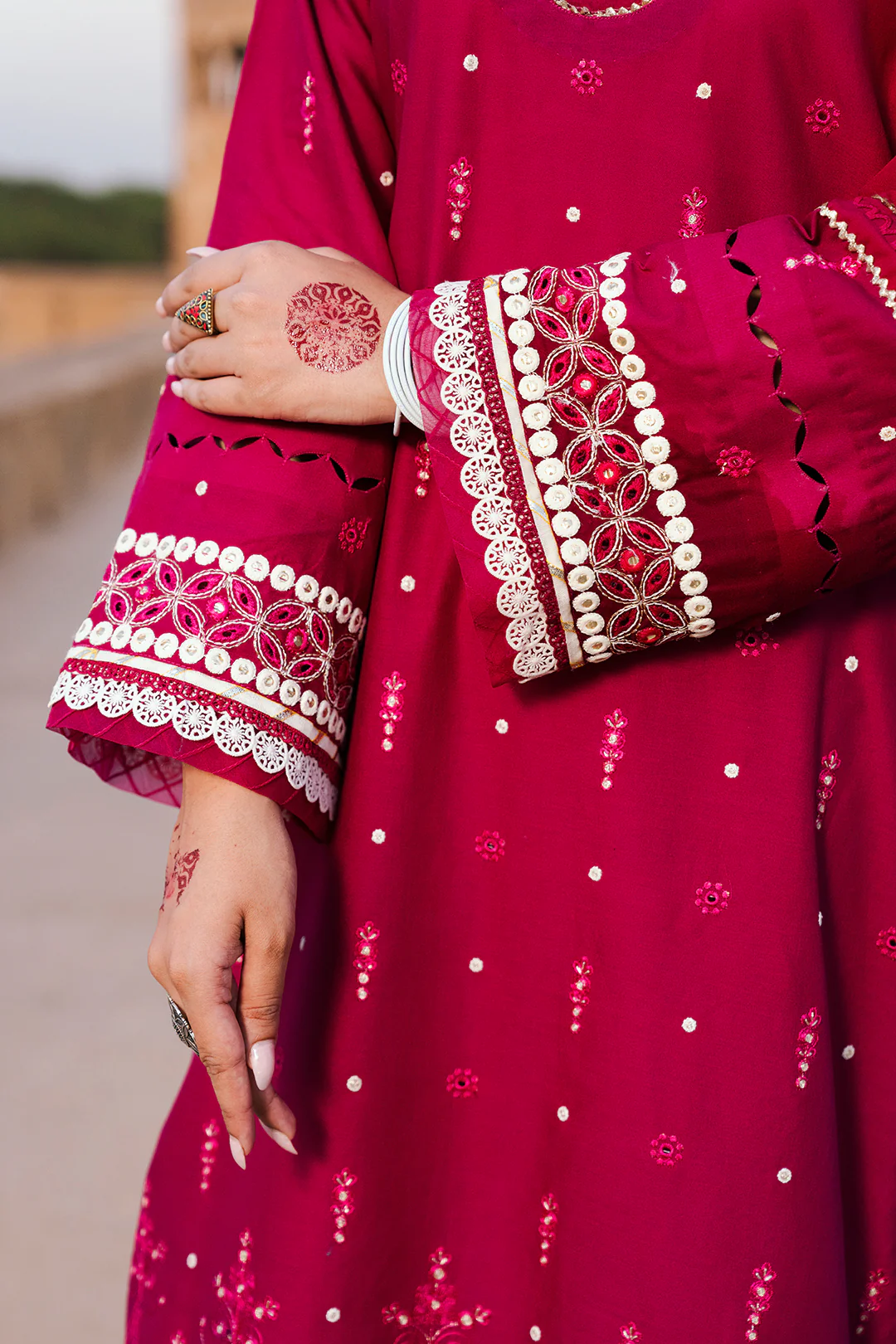 Embroidered Shirt Shalwar Dupatta - 0824 - Image 6