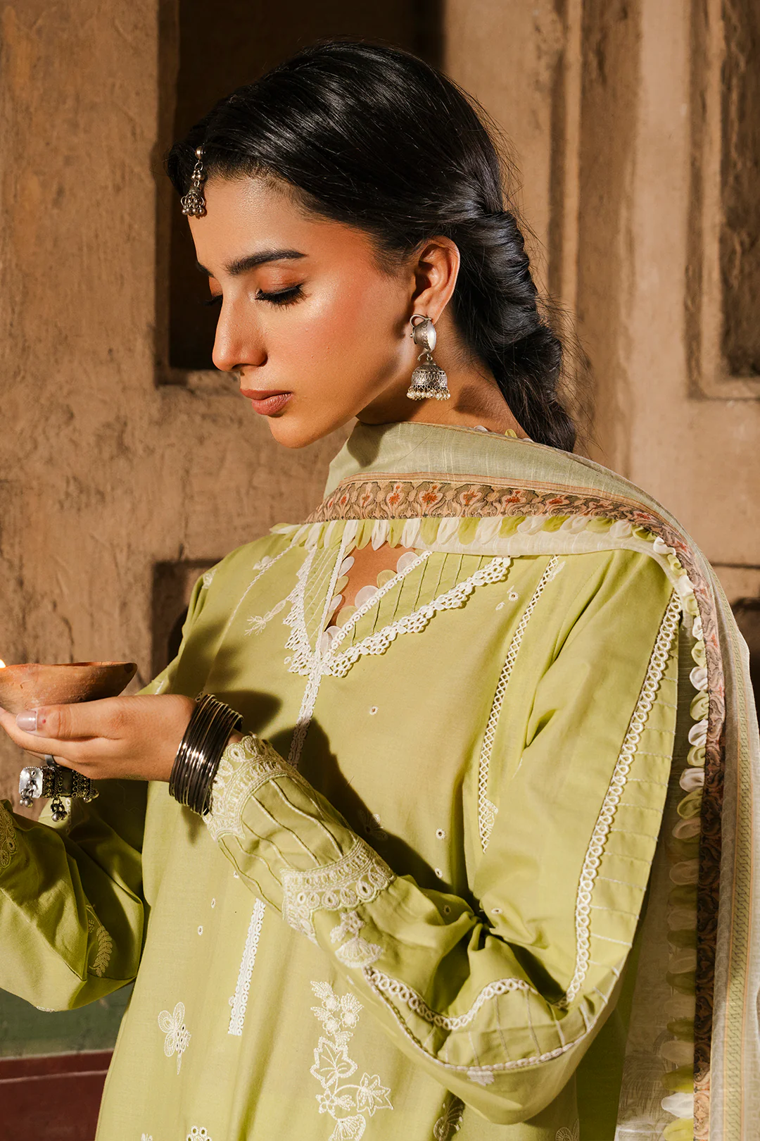 Embroidered Shirt Shalwar Dupatta - 0828 - Image 2