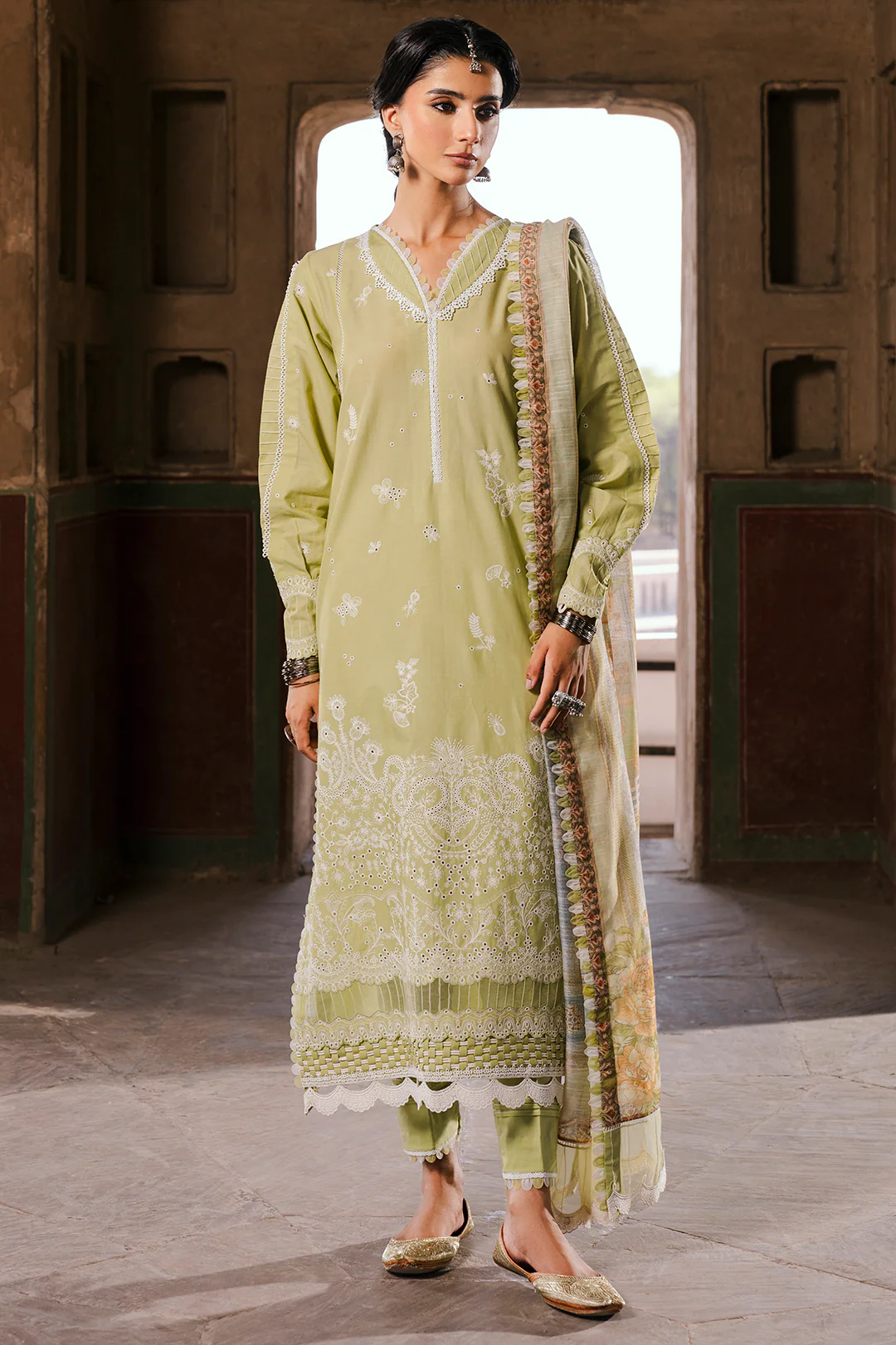 Embroidered Shirt Shalwar Dupatta - 0828 - Image 3
