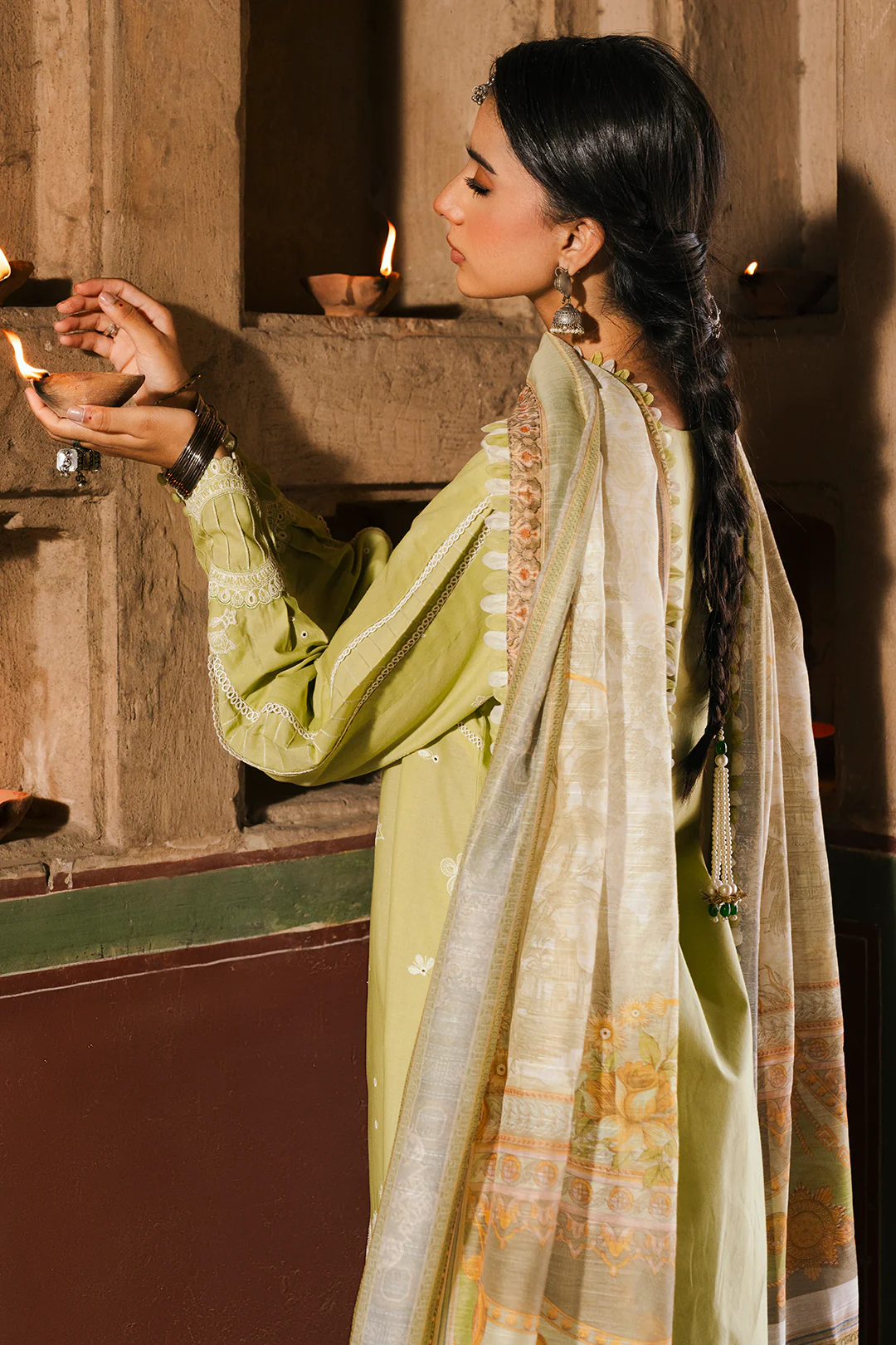 Embroidered Shirt Shalwar Dupatta - 0828 - Image 4
