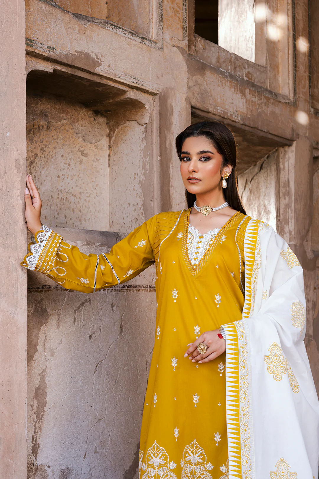 Embroidered Shirt Shalwar Dupatta - 0829 - Image 6