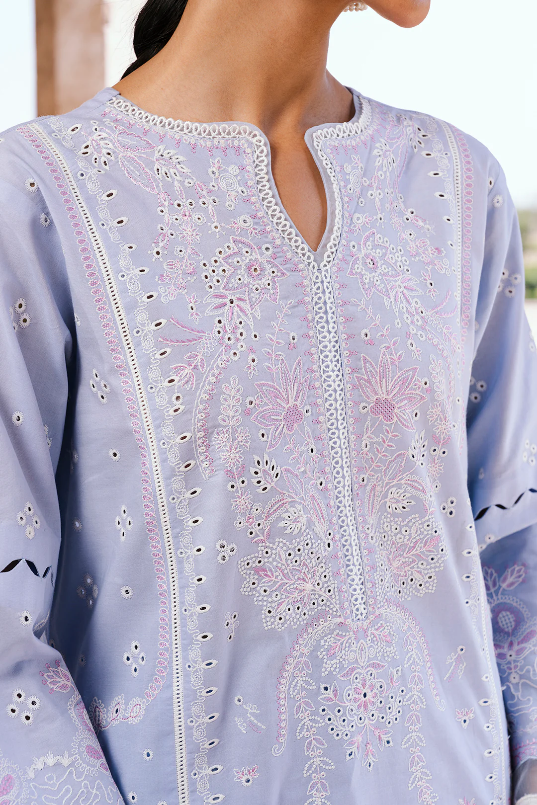 Embroidered Shirt Shalwar Dupatta - 0830 - Image 9