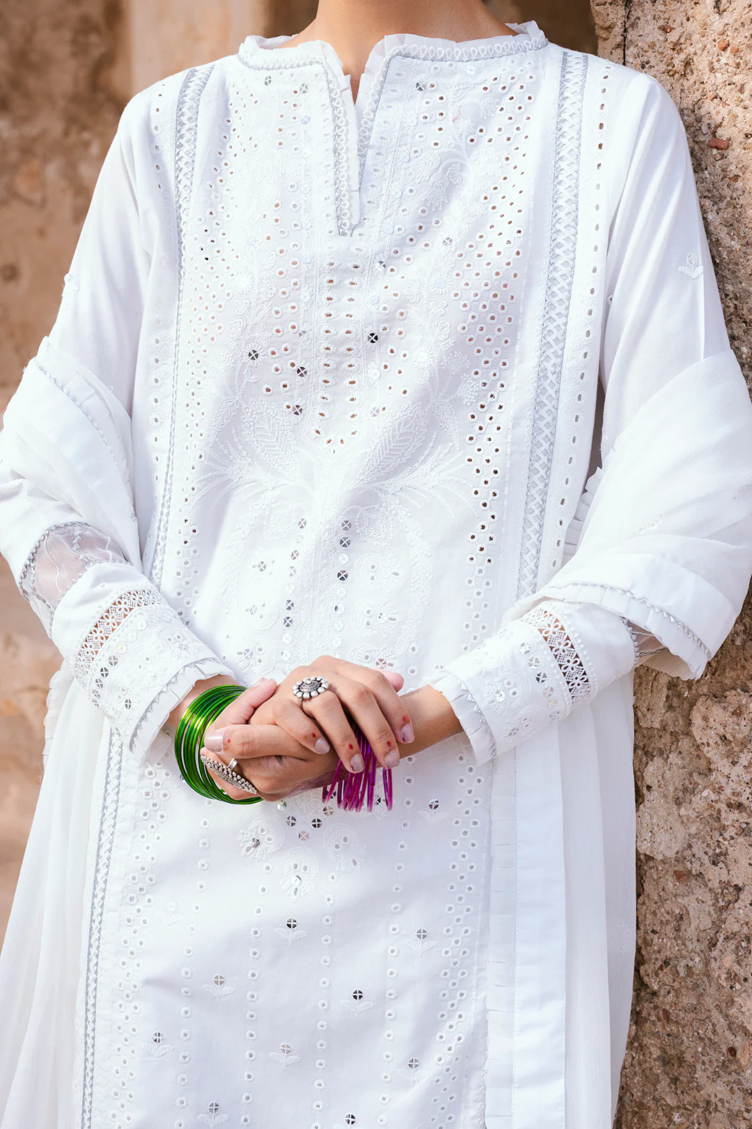 Embroidered Shirt Shalwar Dupatta - 0831 - Image 6