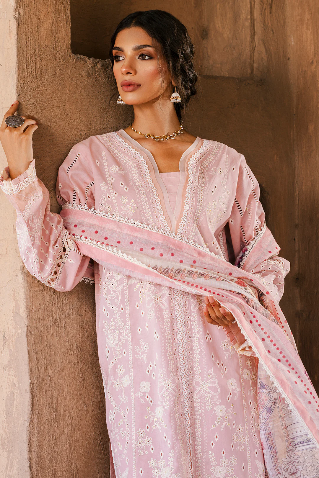 Embroidered Shirt Shalwar Dupatta - 0836 - Image 4