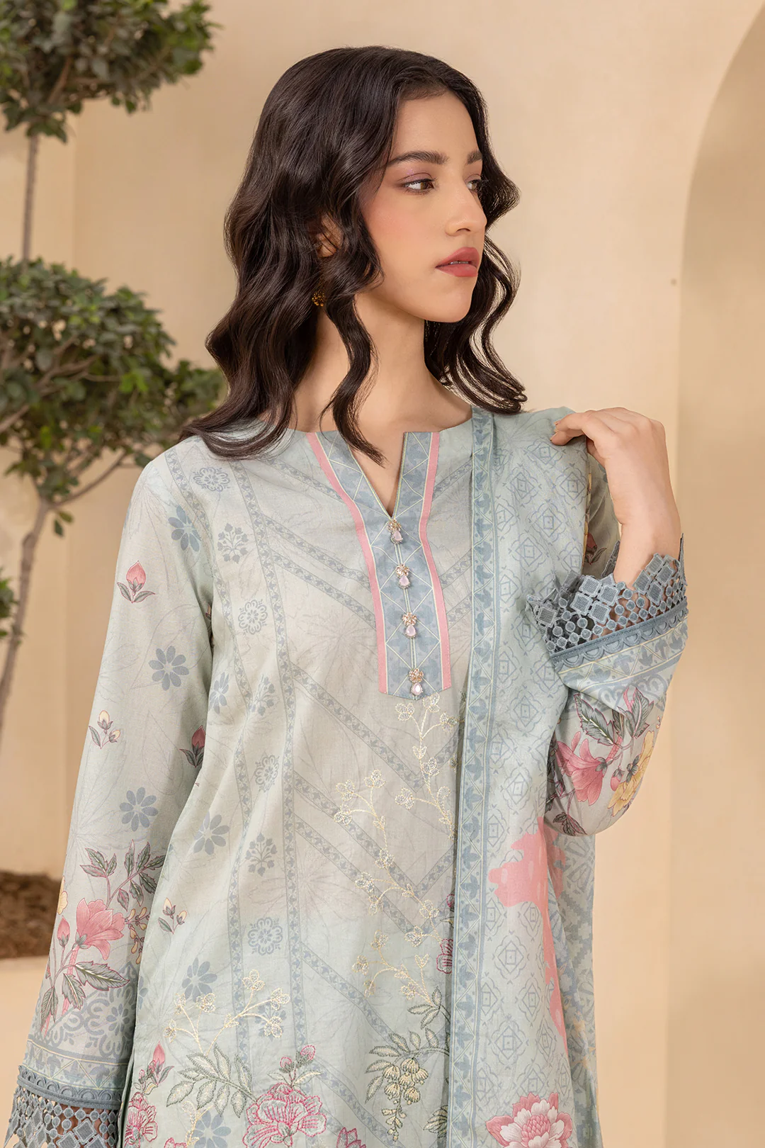 Embroidered Shirt Shalwar Dupatta - 0435 - Image 11