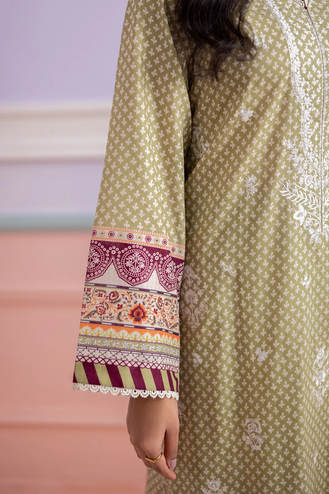Embroidered Shirt Shalwar Dupatta - 0444 - Image 10