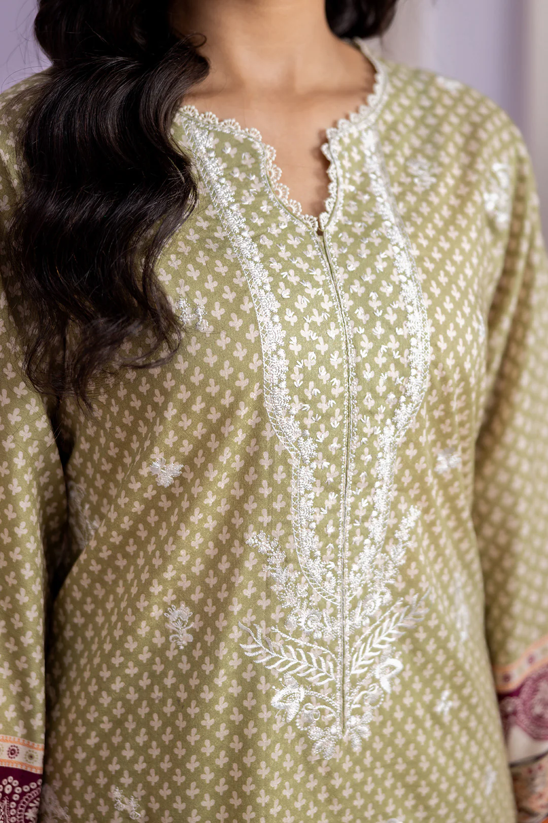 Embroidered Shirt Shalwar Dupatta - 0444 - Image 6
