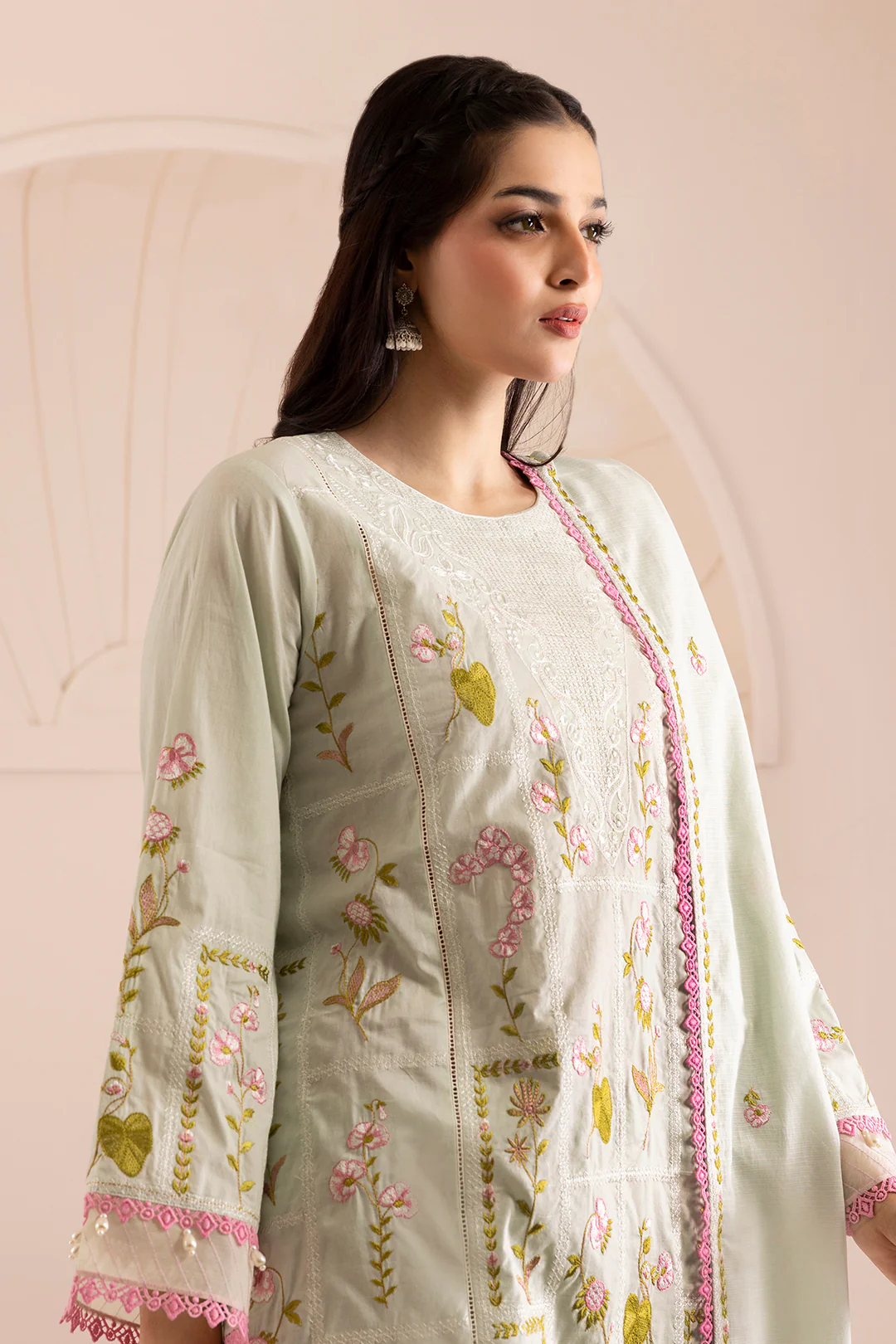 Embroidered Shirt Shalwar Dupatta - 0446 - Image 3