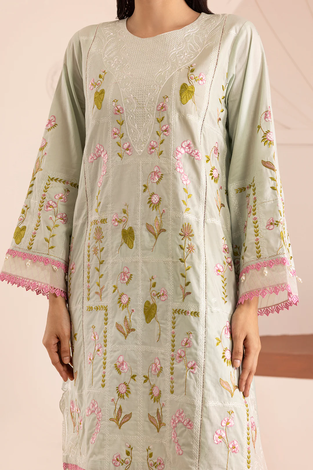 Embroidered Shirt Shalwar Dupatta - 0446 - Image 6