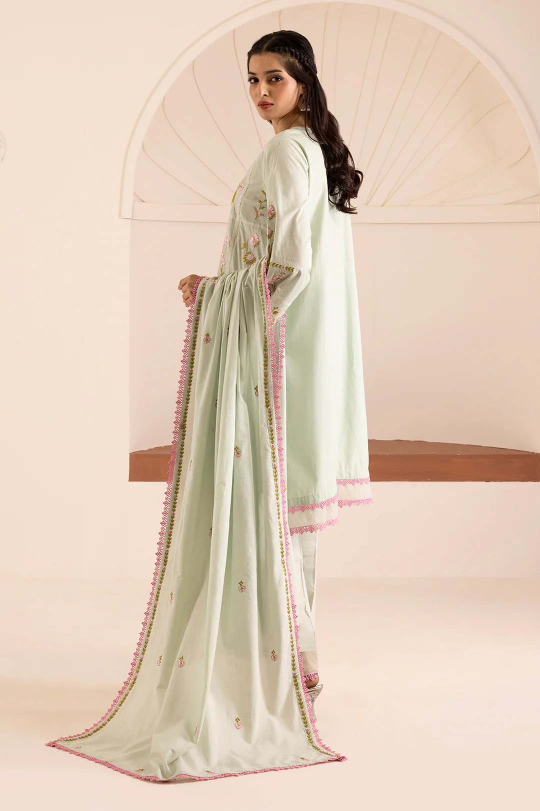 Embroidered Shirt Shalwar Dupatta - 0446 - Image 9