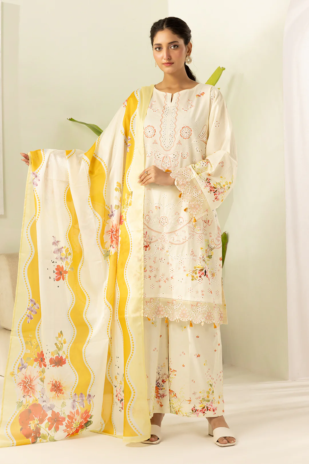 Embroidered Shirt Shalwar Dupatta - 0450 - Image 6