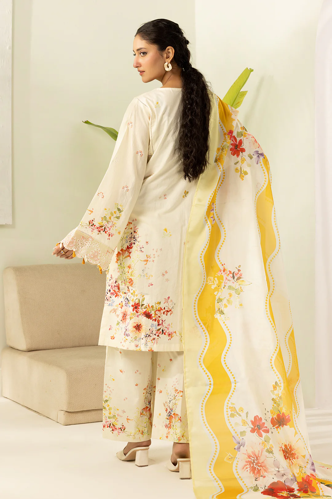 Embroidered Shirt Shalwar Dupatta - 0450 - Image 7
