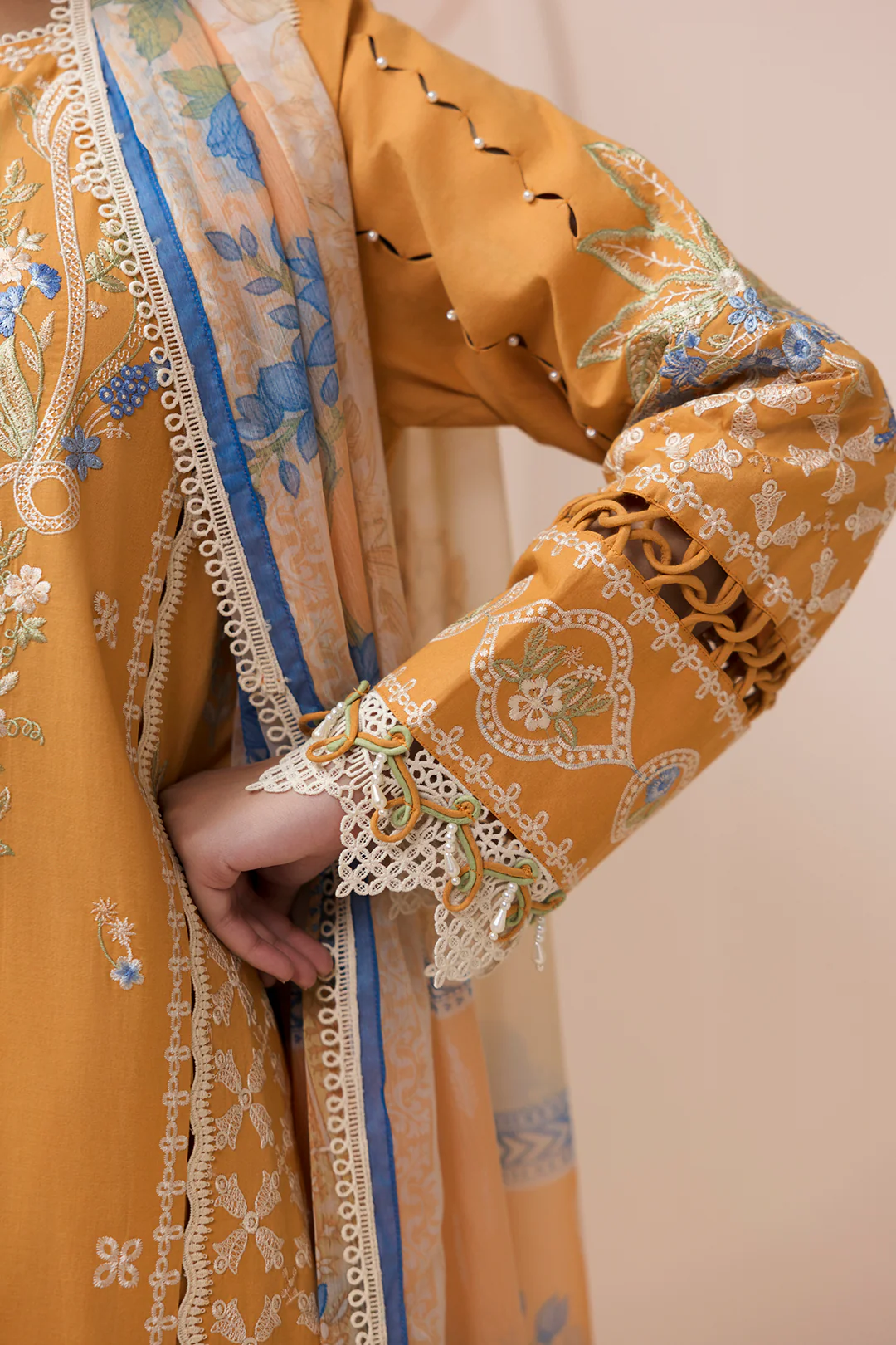 Embroidered Shirt Shalwar Dupatta - 0451 - Image 9