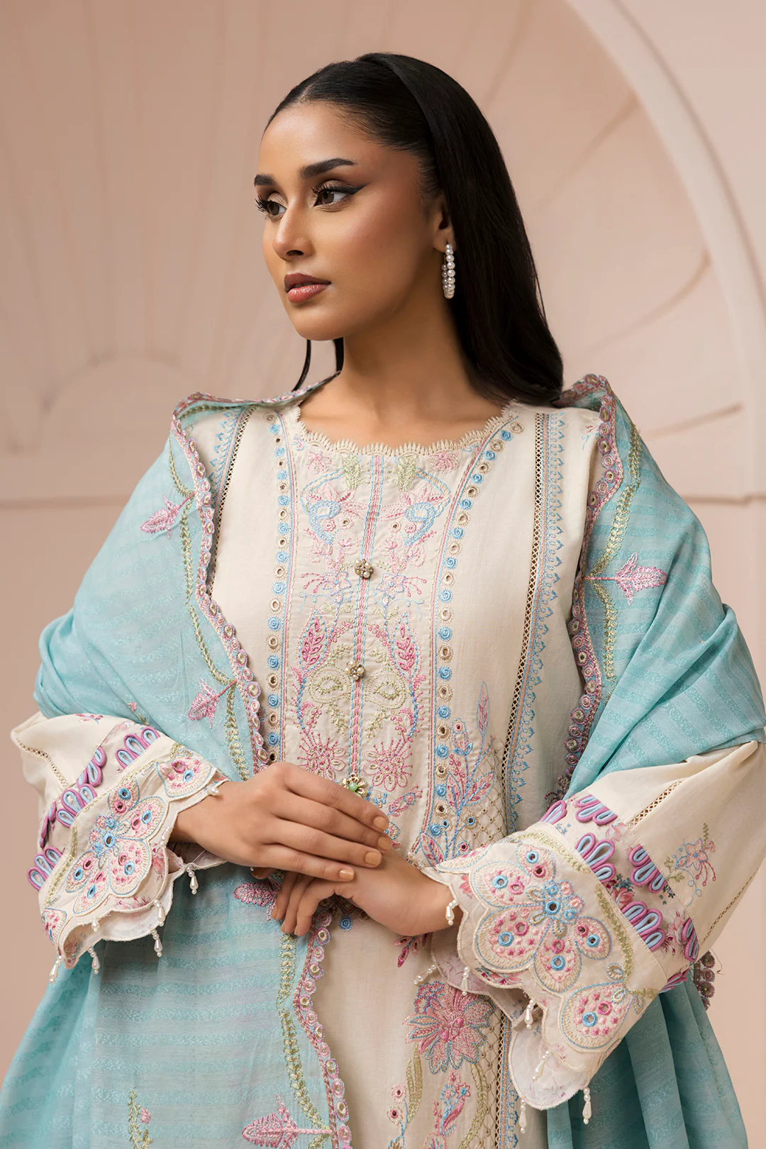 Embroidered Shirt Shalwar Dupatta - 0453 - Image 3