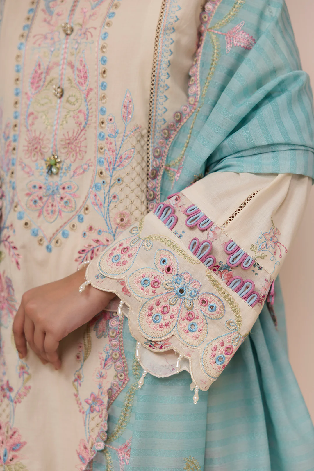 Embroidered Shirt Shalwar Dupatta - 0453 - Image 8