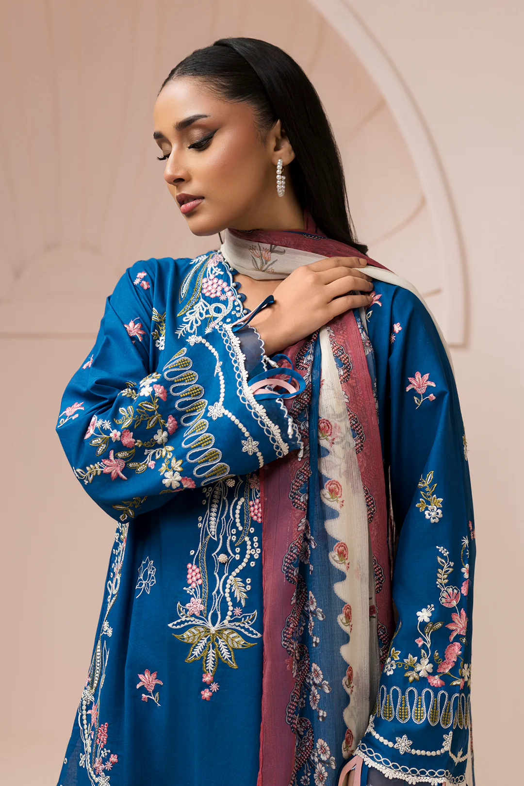 Embroidered Shirt Shalwar Dupatta - 0455 - Image 4