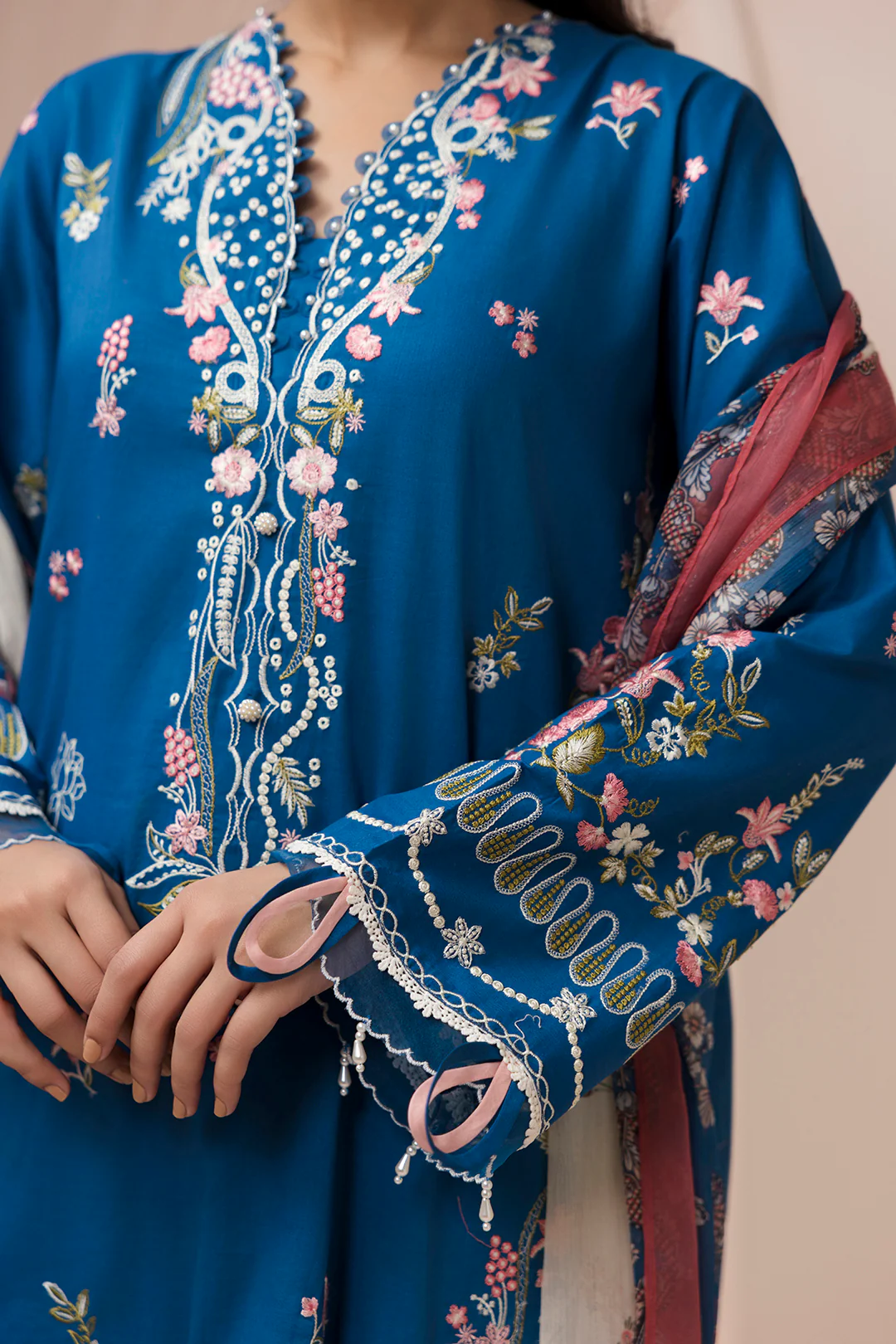 Embroidered Shirt Shalwar Dupatta - 0455 - Image 6