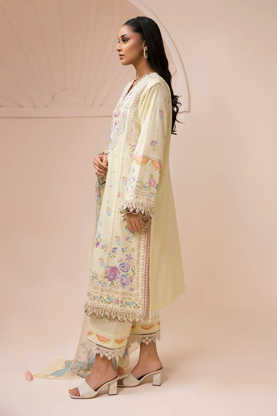 Embroidered Shirt Shalwar Dupatta - 0457 - Image 5