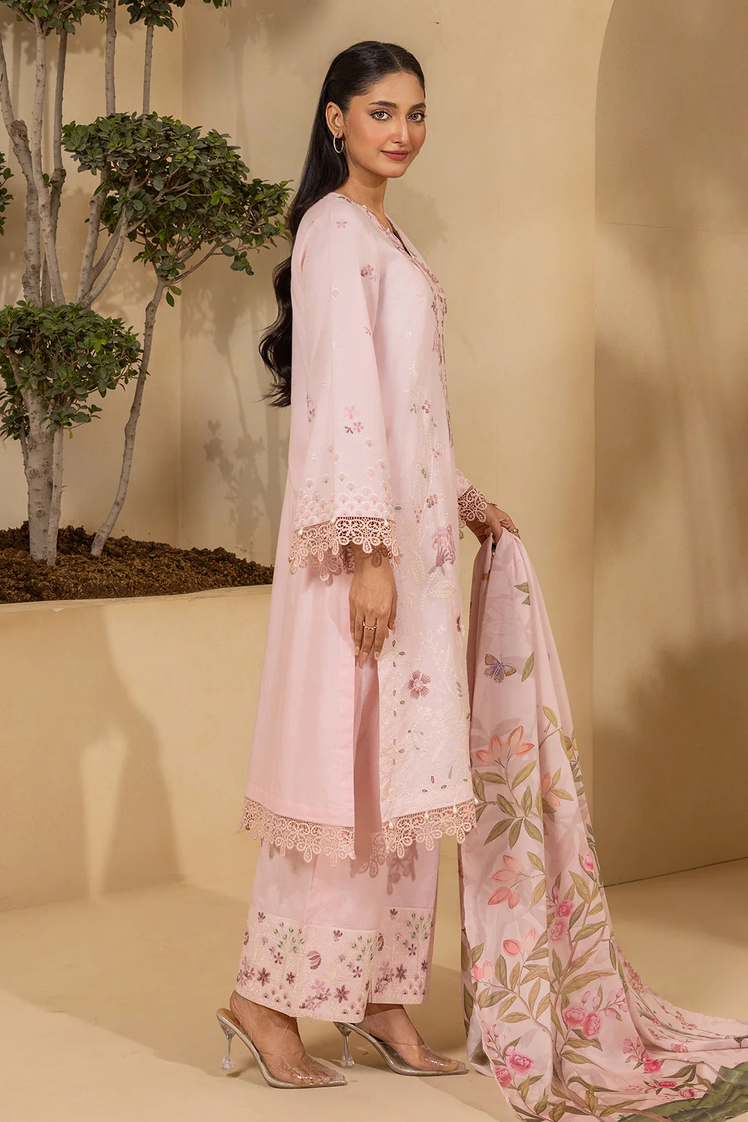 Embroidered Shirt Shalwar Dupatta - 0458 - Image 7