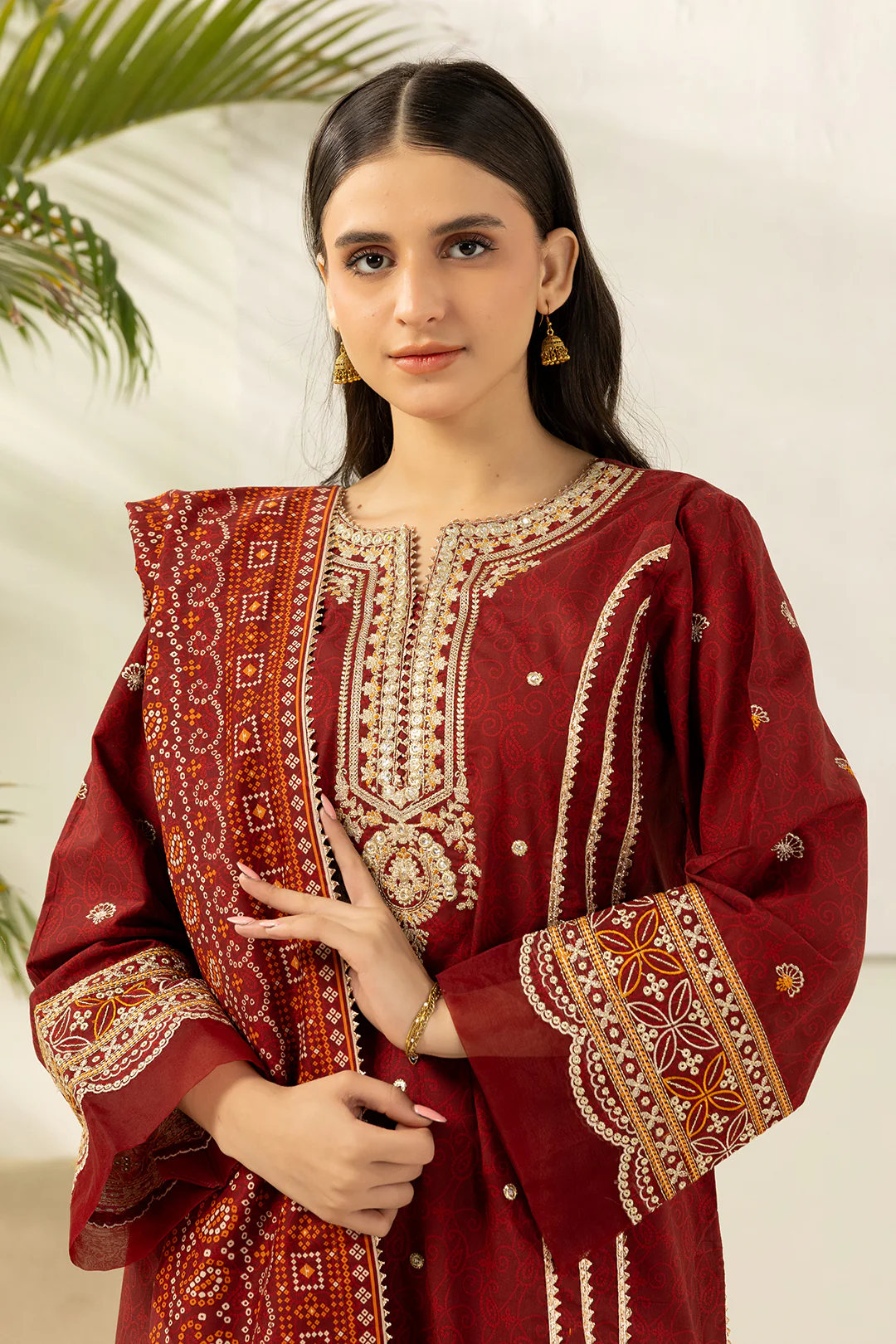 Embroidered Shirt Shalwar Dupatta - 0501 - Image 2