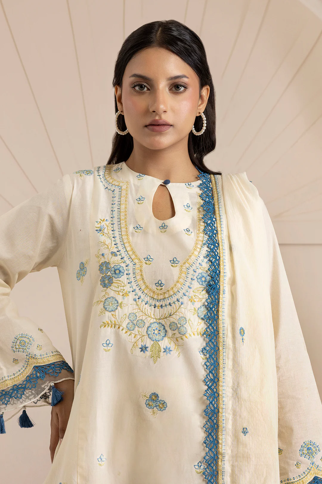 Embroidered Shirt Shalwar Dupatta - 0505 - Image 3