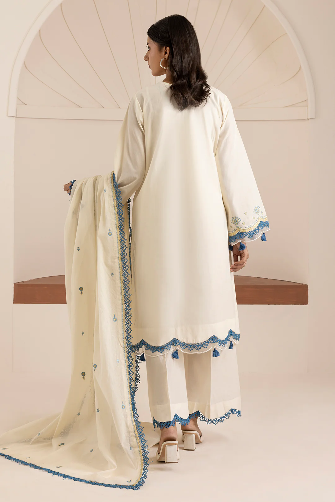 Embroidered Shirt Shalwar Dupatta - 0505 - Image 7