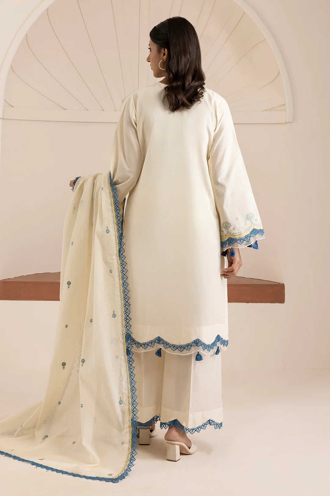 Embroidered Shirt Shalwar Dupatta - 0505 - Image 8