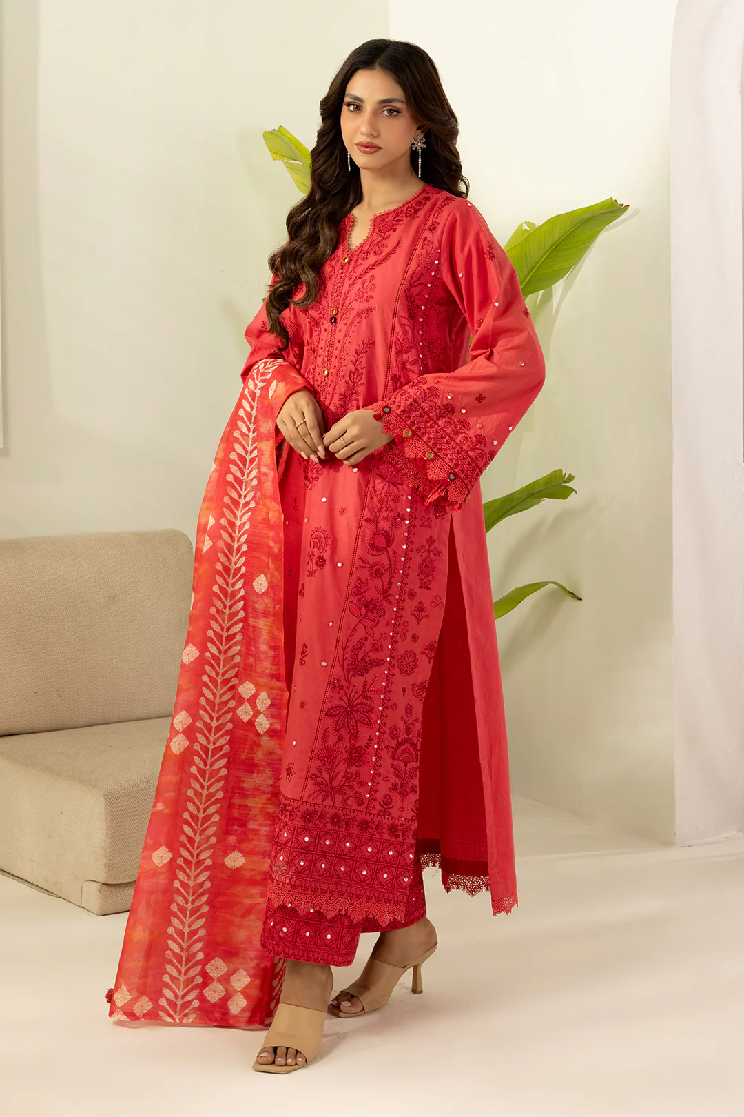 Embroidered Shirt Shalwar Dupatta - 0510 - Image 4