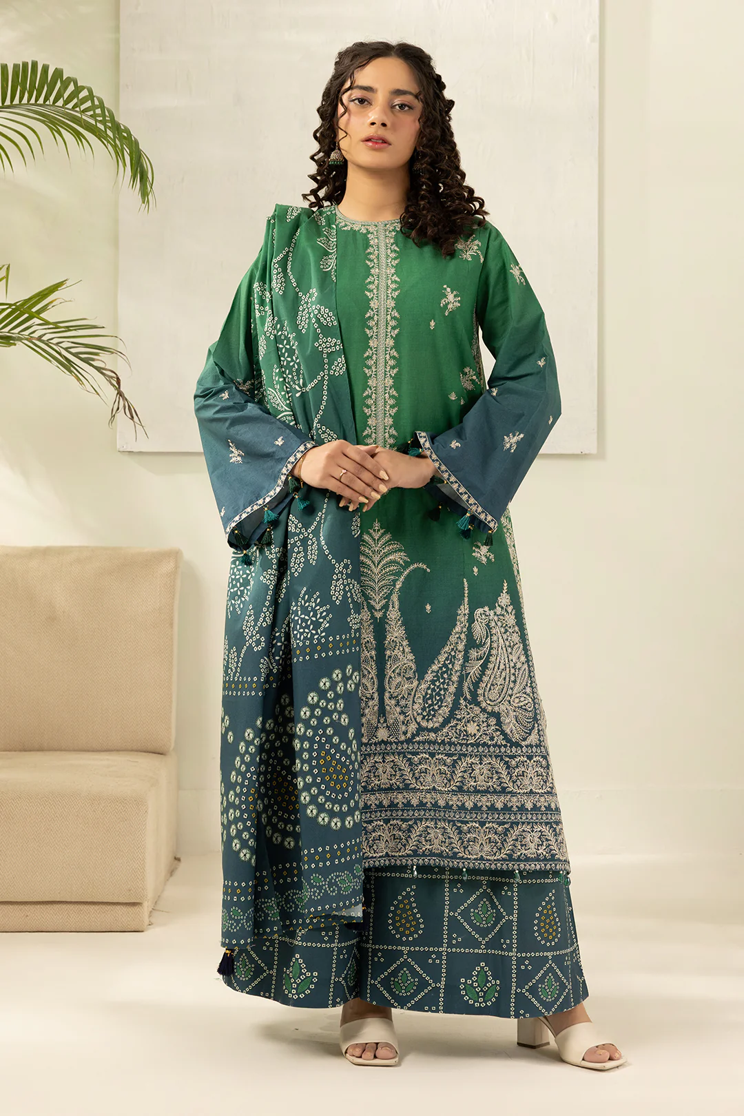 Embroidered Shirt Shalwar Dupatta - 0512 - Image 7