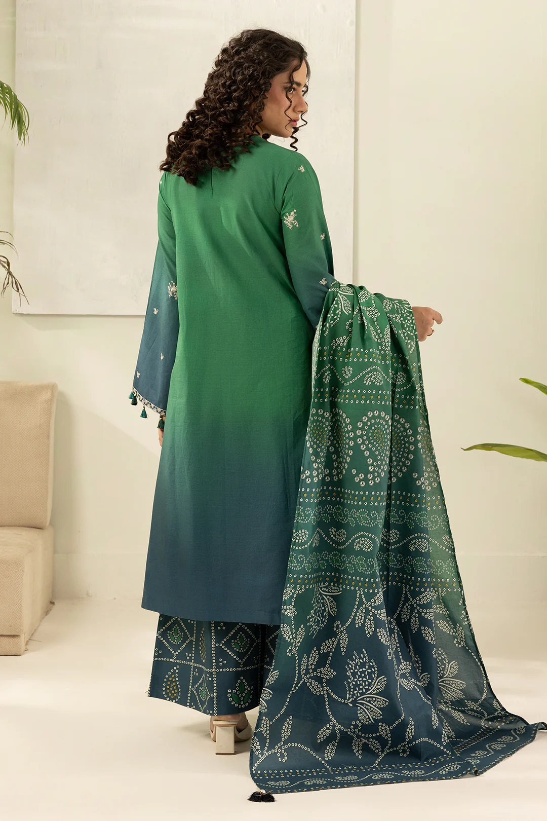Embroidered Shirt Shalwar Dupatta - 0512 - Image 8
